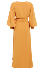 Mustard Dream Wrap Dress