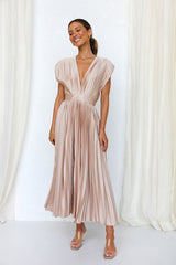 Elegant Pleated Backless Summer Dress