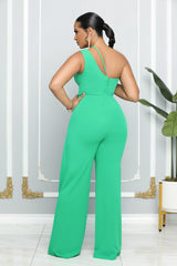Sleek and Chic One Shoulder Wide Leg Jumpsuit
