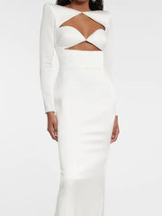 Seductive Sheath Cut-Out Long Sleeve Dress