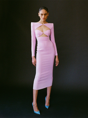 Seductive Sheath Cut-Out Long Sleeve Dress