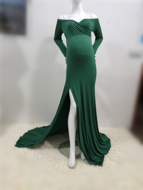Sexy Shoulder-less Maternity Dress
