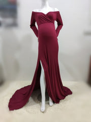 Sexy Shoulder-less Maternity Dress
