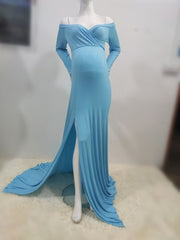 Sexy Shoulder-less Maternity Dress