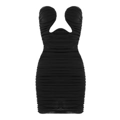Seductively Draped Strapless Mini Dress
