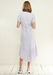 Elegant V-Neck Mermaid Button Down Maxi Dress