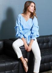 Blue Dream Wrap Blouse