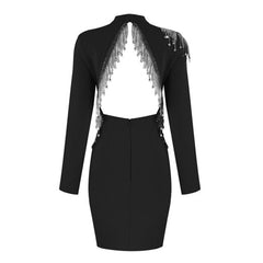 Glamourous Beaded Bodycon Dress - Seductive Elegance