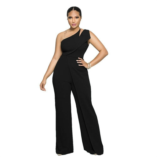 Sleek and Chic One Shoulder Wide Leg Jumpsuit