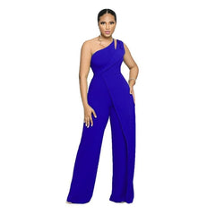Sleek and Chic One Shoulder Wide Leg Jumpsuit
