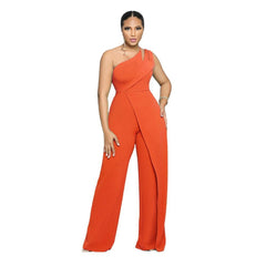 Sleek and Chic One Shoulder Wide Leg Jumpsuit