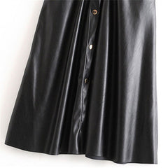 Sleek Noir Faux Leather Dress