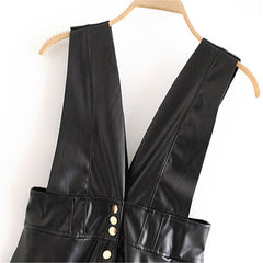 Sleek Noir Faux Leather Dress
