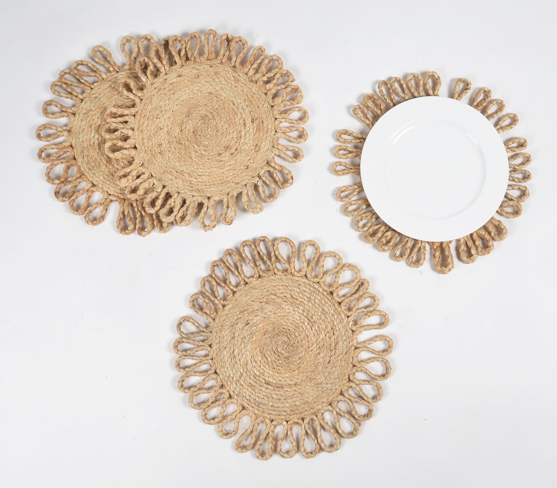 Braided Jute Spiral Sun Placemats (Set of 4)