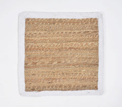 Braided Jute Placemats with White Border (Set of 4)