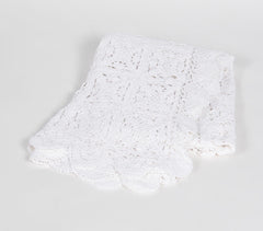 Classic White Crochet Cotton Throws