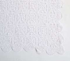 Classic White Crochet Cotton Throws