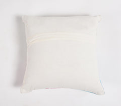 Splashy Watercolor  Cotton Cushion Cover with Line Embroidery
