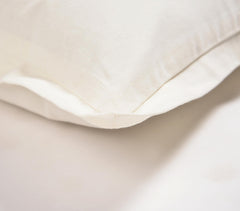 Solid Ivory Cotton Cushion Cover with Border