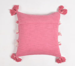 Tasseled Thread Striped Bubblegum Cushion Cover