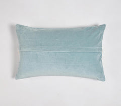 Lace & Sequin Embellished Powder Blue Lumbar Cushion Cover
