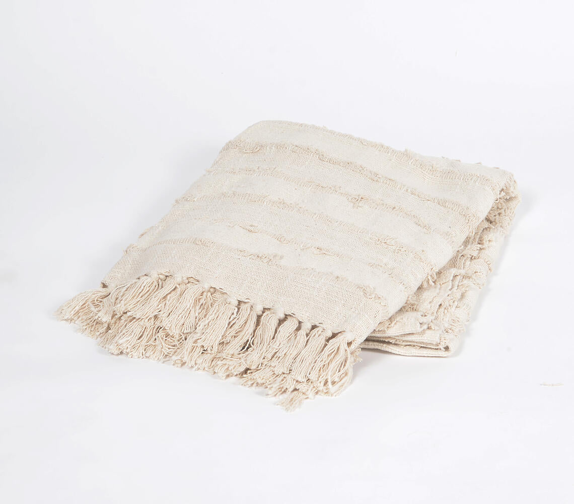 Handcrafted Muted Stripes Cotton Throw