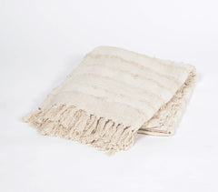 Handcrafted Muted Stripes Cotton Throw