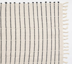 Handwoven Broken Stripes Cotton Throw with Tassels