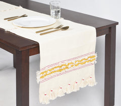 Handwoven & Tufted Cotton Table Runner