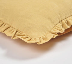 Solid Cushion Cover with Frilled Frame