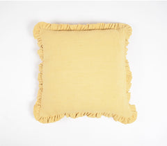 Solid Cushion Cover with Frilled Frame