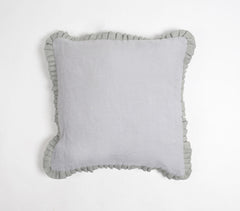 Dyed Monotone Grey Cotton Linen Cushion Cover
