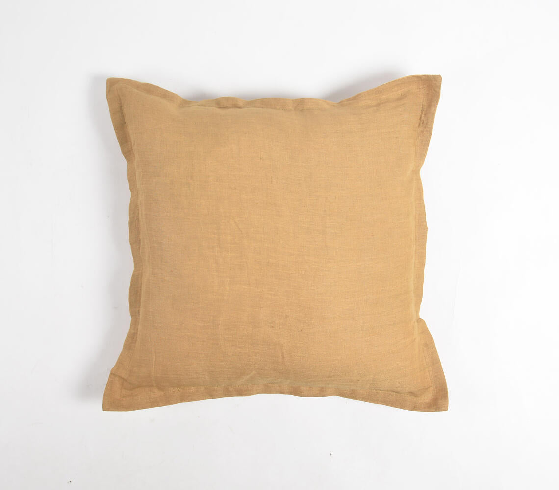 Solid Khaki Cotton Linen Cushion Cover