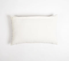 Striped Greyscale Cotton Lumbar Cushion Cover