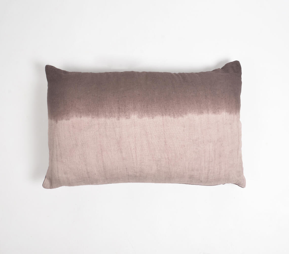 Textured Ombre Cotton Linen Lumbar Cushion Cover