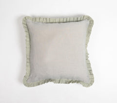 Dyed Monotone Green Cotton Linen Cushion Cover