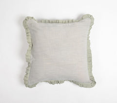 Dyed Monotone Green Cotton Linen Cushion Cover