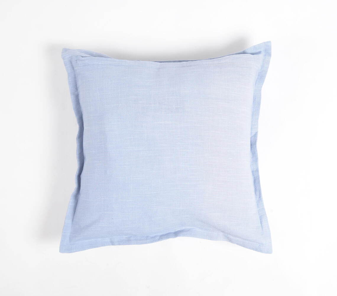 Solid Powder Blue Cotton Linen Cushion Cover