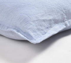 Solid Powder Blue Cotton Linen Cushion Cover