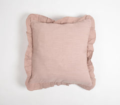 Dyed Monotone Pink Cotton Linen Cushion Cover