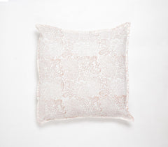 Block Printed Floral Monochrome Cushion Cover