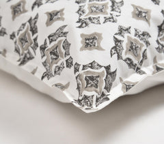 Grayscale Floral Cotton Cushion Cover