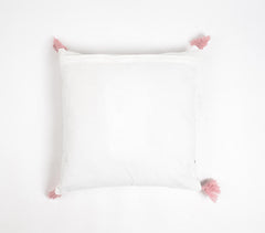 Striped & Floral Cotton Tasseled Cushion Cover