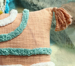 Woven Pink Cotton Cushion Cover