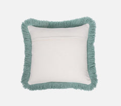 Woven Blue Cotton Shaggy Cushion Cover