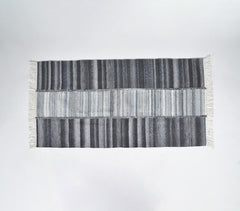 Handwoven Greyscale Tasseled Rug