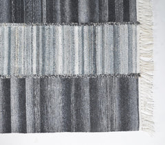 Handwoven Greyscale Tasseled Rug