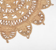 Hand Braided Floral Jute Rug
