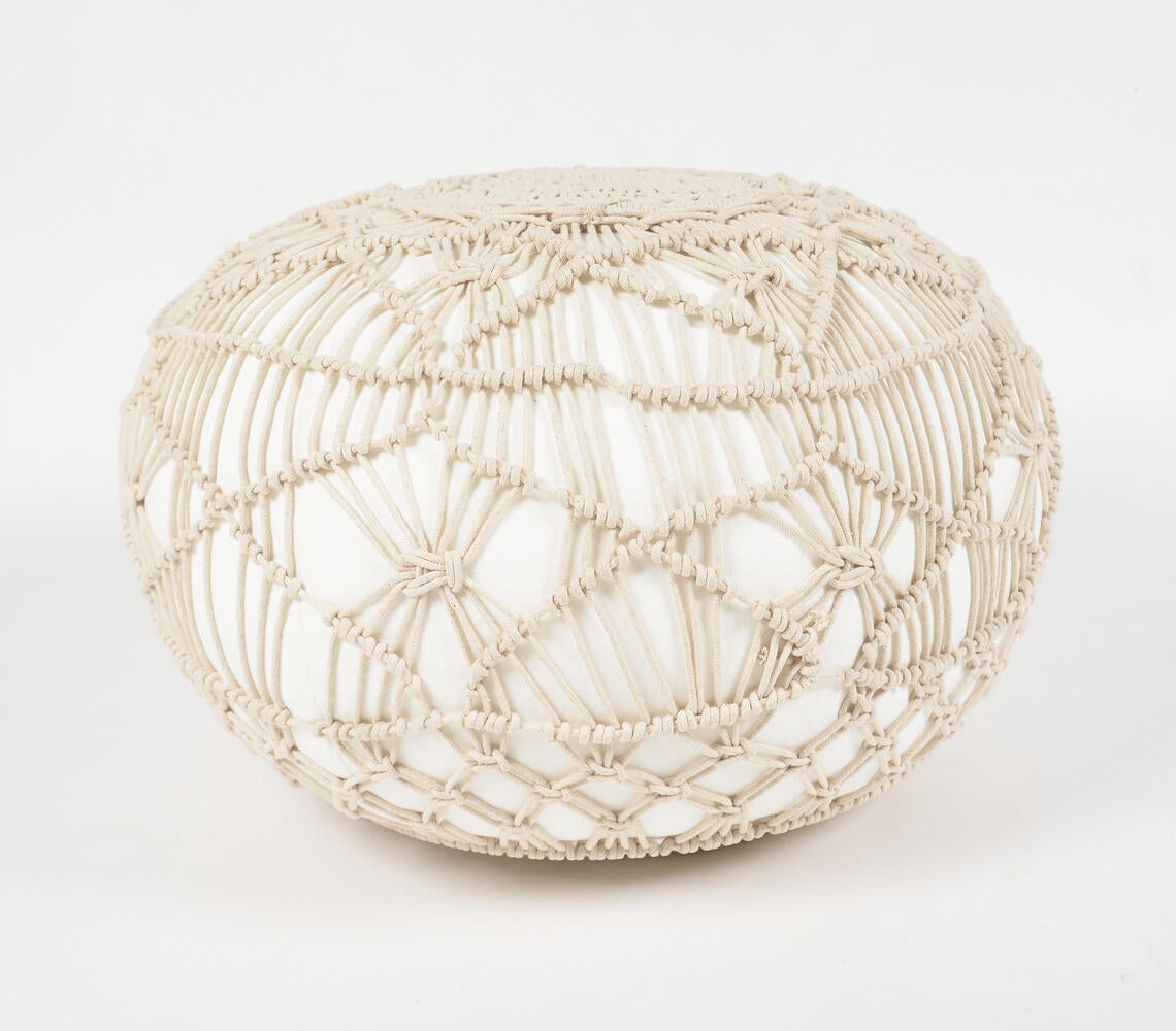 Macrame Pastel Cotton Pouf