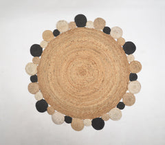 Hand Braided Spiral Disc Jute Rug
